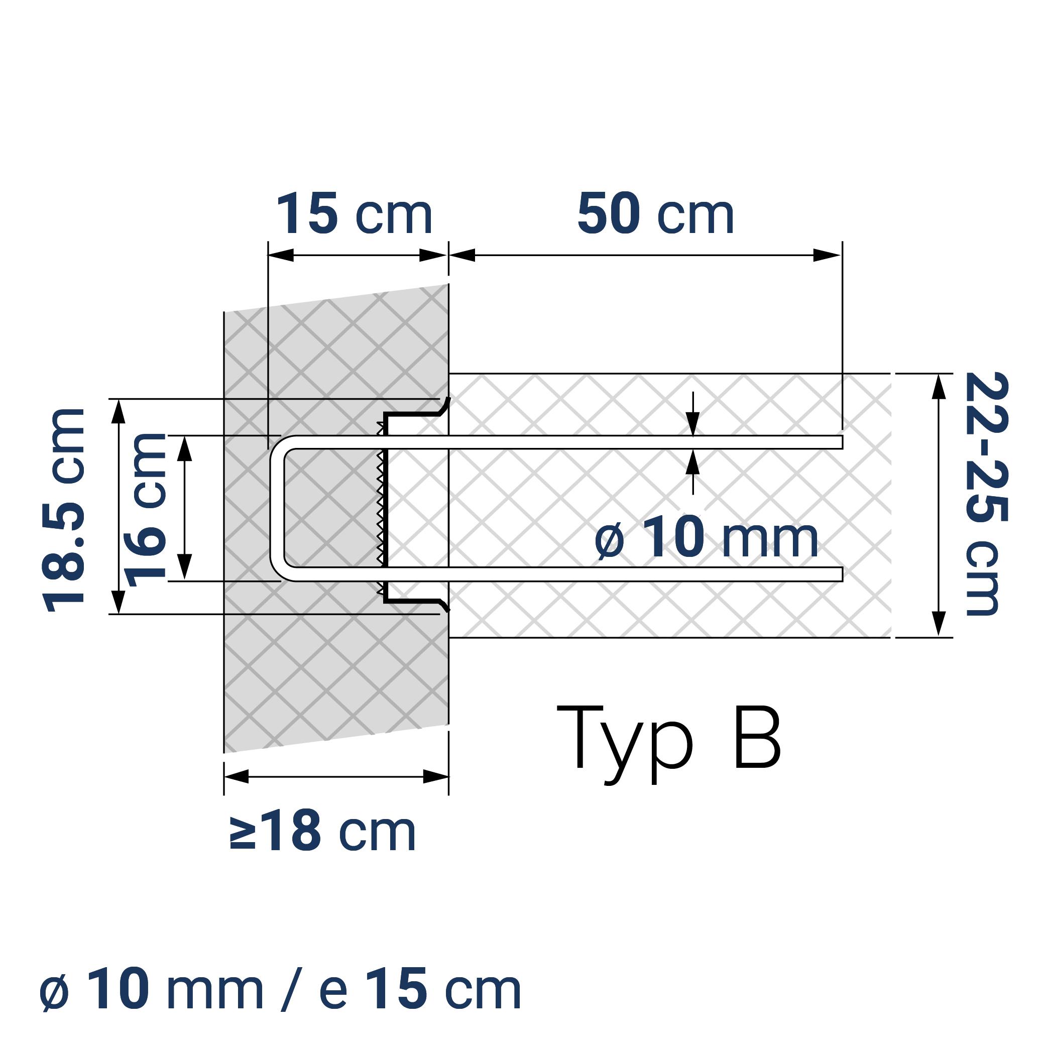 A400110192 7640344572141 BE-BOX® Bewehrungsbox Position Q / L 192 | B-16-10/15-h15-lb50 | 125 cm | 7.77 kg/m