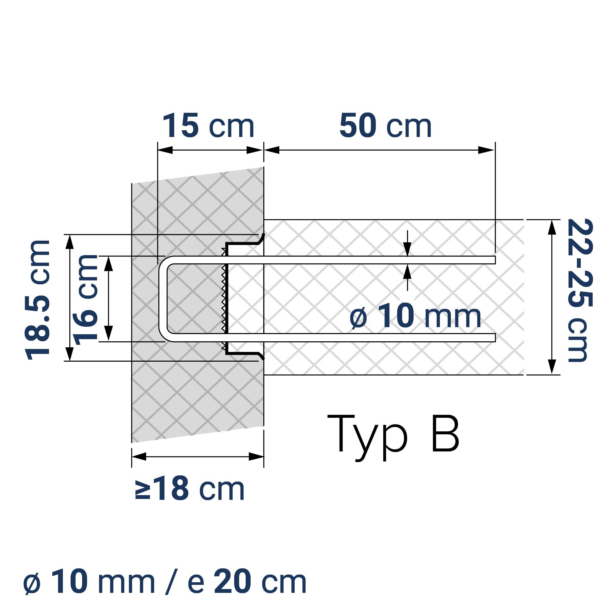 A400110193 7640425413417 BE-BOX® Bewehrungsbox Position Q / L 193 | B-16-10/20-h15-lb50 | 125 cm | 6.52 kg/m